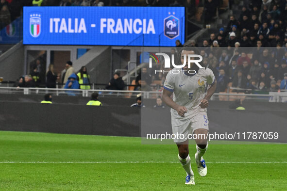 Jules Kounde (FRA) participates in the UEFA Nations League Matchday 6 match between Italy and France at the San Siro Stadium in Milan, Italy...