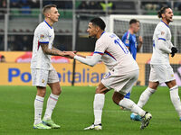 Lucas Digne (FRA) celebrates after scoring the goal to make it 0-2 during the UEFA Nations League Matchday 6 match between Italy and France...