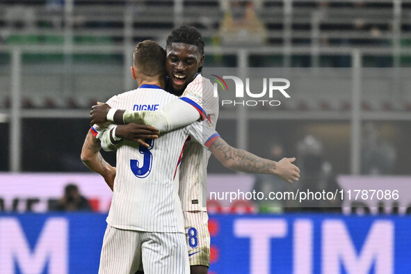 Lucas Digne (FRA) celebrates after scoring the goal to make it 0-2 during the UEFA Nations League Matchday 6 match between Italy and France...