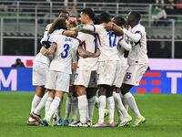 Lucas Digne (FRA) celebrates after scoring the goal to make it 0-2 during the UEFA Nations League Matchday 6 match between Italy and France...