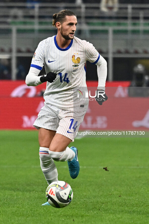 Adrien Rabiot (FRA) plays during the UEFA Nations League Matchday 6 match between Italy and France at the San Siro Stadium in Milan, Italy,...