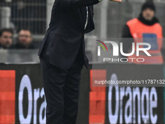 Luciano Spalletti coaches Italy during the UEFA Nations League Matchday 6 match between Italy and France at the San Siro Stadium in Milan, I...