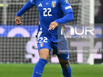 Giovanni Di Lorenzo (ITA) is in action during the UEFA Nations League Matchday 6 match between Italy and France at the San Siro Stadium in M...