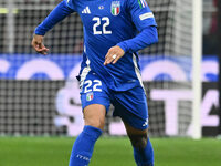 Giovanni Di Lorenzo (ITA) is in action during the UEFA Nations League Matchday 6 match between Italy and France at the San Siro Stadium in M...