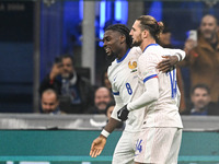 Adrien Rabiot of France celebrates after a goal during the Group A2 - UEFA Nations League 2024 match between Italy and France in Milan, Ital...