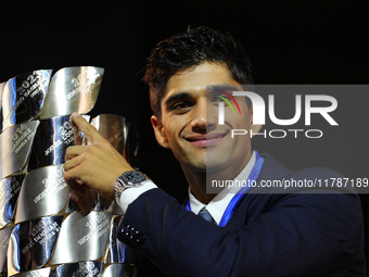 Jorge Martin (89) of Spain and Prima Pramac Racing Ducati during the MotoGP Awards after the race of the Motul Solidarity Grand Prix of Barc...