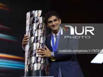 Jorge Martin (89) of Spain and Prima Pramac Racing Ducati during the MotoGP Awards after the race of the Motul Solidarity Grand Prix of Barc...