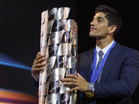 Jorge Martin (89) of Spain and Prima Pramac Racing Ducati during the MotoGP Awards after the race of the Motul Solidarity Grand Prix of Barc...