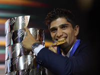 Jorge Martin (89) of Spain and Prima Pramac Racing Ducati during the MotoGP Awards after the race of the Motul Solidarity Grand Prix of Barc...