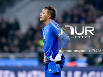 Mateo Retegui of Italy looks on during the UEFA Nations League 2024/25 League A Group 2 match between Italy and France at Stadio Giuseppe Me...