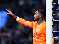 Mike Maignan of France gestures during the UEFA Nations League 2024/25 League A Group 2 match between Italy and France at Stadio Giuseppe Me...