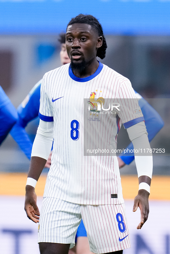 Manu Kone' of France looks on during the UEFA Nations League 2024/25 League A Group 2 match between Italy and France at Stadio Giuseppe Meaz...