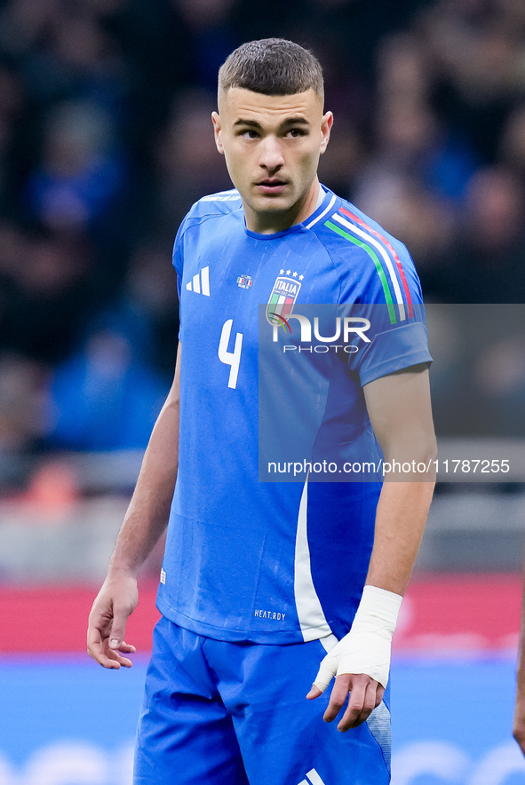 Alessandro Buongiorno of Italy looks on during the UEFA Nations League 2024/25 League A Group 2 match between Italy and France at Stadio Giu...