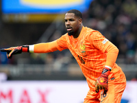 Mike Maignan of France gestures during the UEFA Nations League 2024/25 League A Group 2 match between Italy and France at Stadio Giuseppe Me...