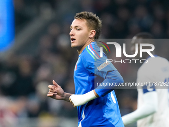 Mateo Retegui of Italy looks on during the UEFA Nations League 2024/25 League A Group 2 match between Italy and France at Stadio Giuseppe Me...