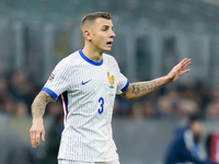 Lucas Digne of France looks on during the UEFA Nations League 2024/25 League A Group 2 match between Italy and France at Stadio Giuseppe Mea...