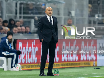 Luciano Spalletti head coach of Italy looks on during the UEFA Nations League 2024/25 League A Group 2 match between Italy and France at Sta...