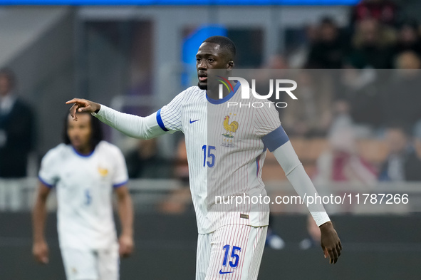 Ibrahima Konate of France gestures during the UEFA Nations League 2024/25 League A Group 2 match between Italy and France at Stadio Giuseppe...