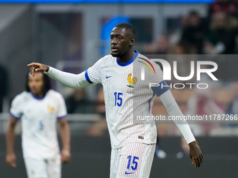 Ibrahima Konate of France gestures during the UEFA Nations League 2024/25 League A Group 2 match between Italy and France at Stadio Giuseppe...