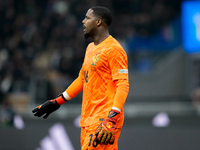 Mike Maignan of France gestures during the UEFA Nations League 2024/25 League A Group 2 match between Italy and France at Stadio Giuseppe Me...