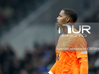 Mike Maignan of France looks on during the UEFA Nations League 2024/25 League A Group 2 match between Italy and France at Stadio Giuseppe Me...