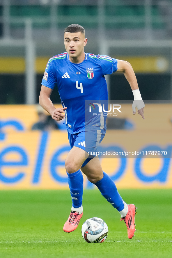 Alessandro Buongiorno of Italy during the UEFA Nations League 2024/25 League A Group 2 match between Italy and France at Stadio Giuseppe Mea...