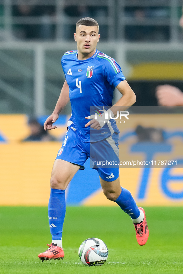 Alessandro Buongiorno of Italy during the UEFA Nations League 2024/25 League A Group 2 match between Italy and France at Stadio Giuseppe Mea...