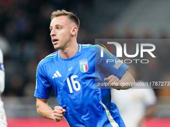 Davide Frattesi of Italy during the UEFA Nations League 2024/25 League A Group 2 match between Italy and France at Stadio Giuseppe Meazza on...