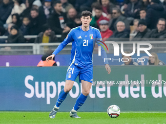 Alessandro Bastoni of Italy during the UEFA Nations League 2024/25 League A Group 2 match between Italy and France at Stadio Giuseppe Meazza...