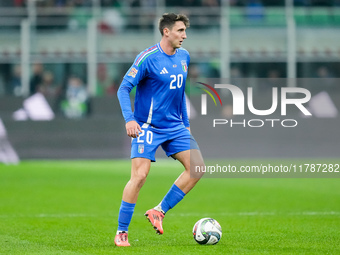 Andrea Cambiaso of Italy during the UEFA Nations League 2024/25 League A Group 2 match between Italy and France at Stadio Giuseppe Meazza on...