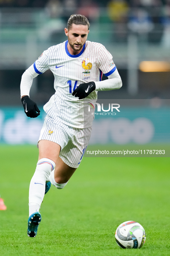 Adrien Rabiot of France during the UEFA Nations League 2024/25 League A Group 2 match between Italy and France at Stadio Giuseppe Meazza on...