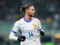 Adrien Rabiot of France looks on during the UEFA Nations League 2024/25 League A Group 2 match between Italy and France at Stadio Giuseppe M...