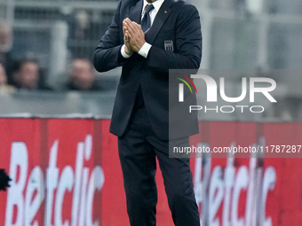 Luciano Spalletti head coach of Italy reacts during the UEFA Nations League 2024/25 League A Group 2 match between Italy and France at Stadi...