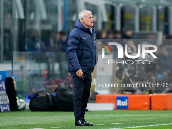 Didier Deschamps head coach of France looks on during the UEFA Nations League 2024/25 League A Group 2 match between Italy and France at Sta...