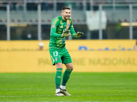 Guglielmo Vicario of Italy reacts during the UEFA Nations League 2024/25 League A Group 2 match between Italy and France at Stadio Giuseppe...