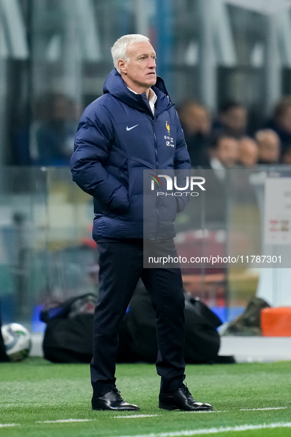 Didier Deschamps head coach of France looks on during the UEFA Nations League 2024/25 League A Group 2 match between Italy and France at Sta...