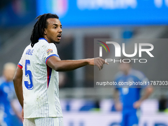 Jules Kounde' of France gestures during the UEFA Nations League 2024/25 League A Group 2 match between Italy and France at Stadio Giuseppe M...