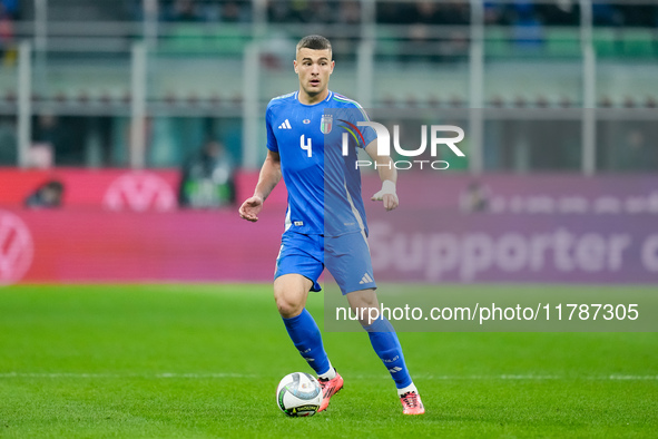 Alessandro Buongiorno of Italy during the UEFA Nations League 2024/25 League A Group 2 match between Italy and France at Stadio Giuseppe Mea...