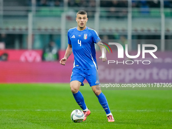 Alessandro Buongiorno of Italy during the UEFA Nations League 2024/25 League A Group 2 match between Italy and France at Stadio Giuseppe Mea...