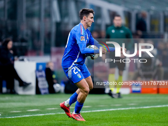 Andrea Cambiaso of Italy during the UEFA Nations League 2024/25 League A Group 2 match between Italy and France at Stadio Giuseppe Meazza on...