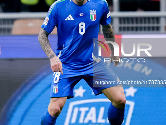 Sandro Tonali of Italy during the UEFA Nations League 2024/25 League A Group 2 match between Italy and France at Stadio Giuseppe Meazza on N...