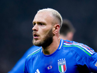 Federico Dimarco of Italy looks on during the UEFA Nations League 2024/25 League A Group 2 match between Italy and France at Stadio Giuseppe...