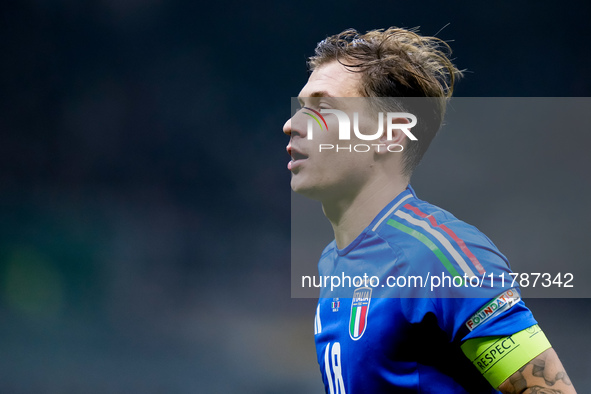 Nicolo' Barella of Italy looks on during the UEFA Nations League 2024/25 League A Group 2 match between Italy and France at Stadio Giuseppe...