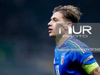 Nicolo' Barella of Italy looks on during the UEFA Nations League 2024/25 League A Group 2 match between Italy and France at Stadio Giuseppe...