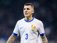 Lucas Digne of France looks on during the UEFA Nations League 2024/25 League A Group 2 match between Italy and France at Stadio Giuseppe Mea...