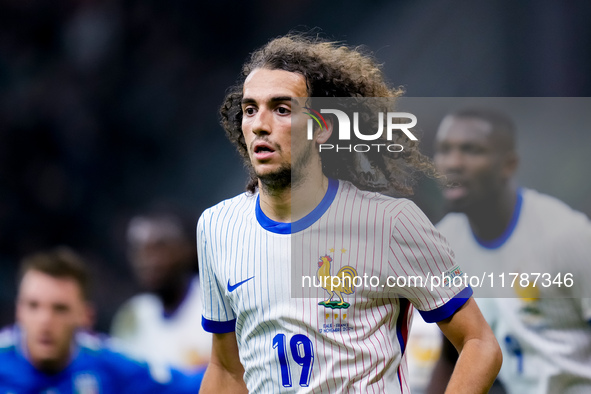 Matteo Guendouzi of France during the UEFA Nations League 2024/25 League A Group 2 match between Italy and France at Stadio Giuseppe Meazza...