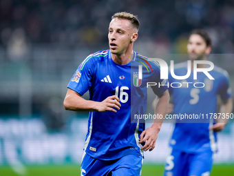 Davide Frattesi of Italy during the UEFA Nations League 2024/25 League A Group 2 match between Italy and France at Stadio Giuseppe Meazza on...