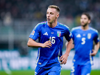 Davide Frattesi of Italy during the UEFA Nations League 2024/25 League A Group 2 match between Italy and France at Stadio Giuseppe Meazza on...