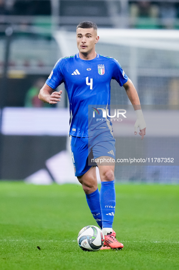 Alessandro Buongiorno of Italy during the UEFA Nations League 2024/25 League A Group 2 match between Italy and France at Stadio Giuseppe Mea...