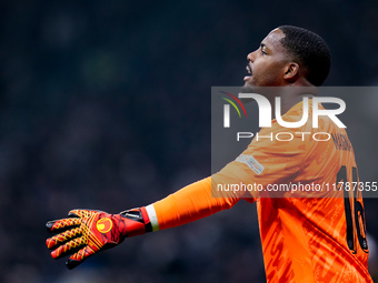 Mike Maignan of France gestures during the UEFA Nations League 2024/25 League A Group 2 match between Italy and France at Stadio Giuseppe Me...